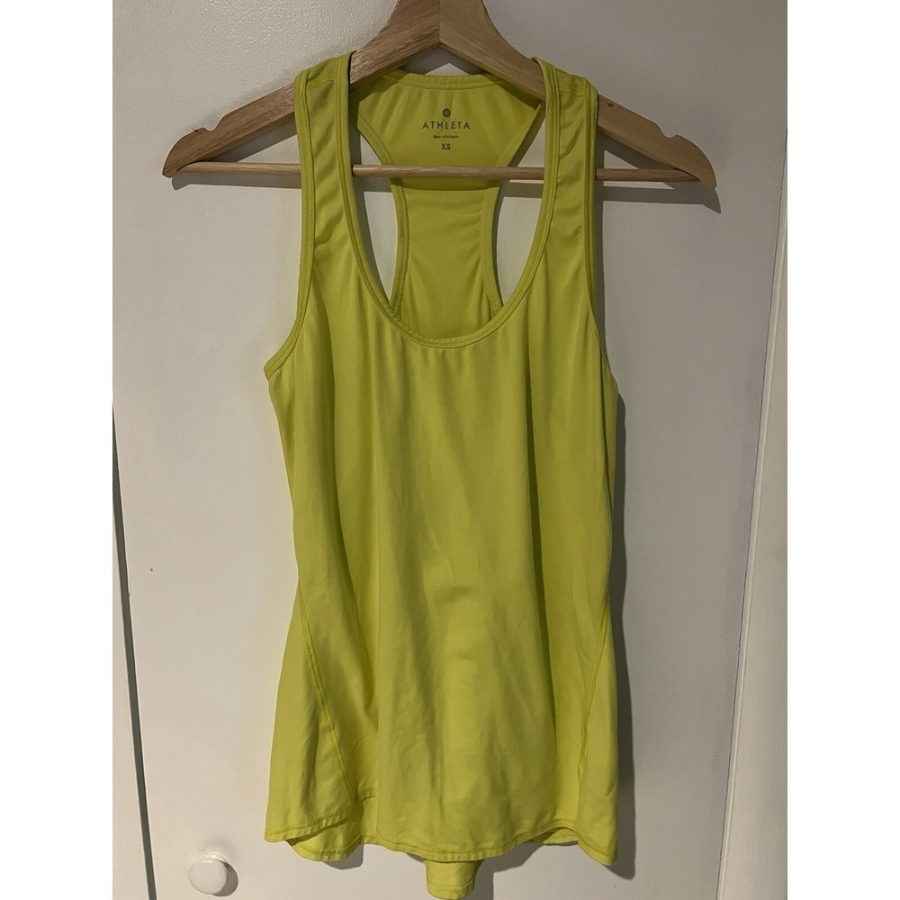 Athleta, Womens XS Athletic Tank Top Neon Yellow Green